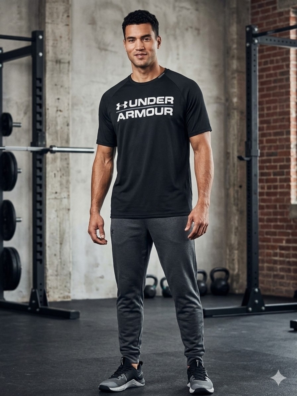 NWT Sz L loose Under Armour Men's Black Velocity Graphic Athletic T-Shirt